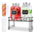 1 Gallon Glass Drink Dispenser Set of 2 Q3906