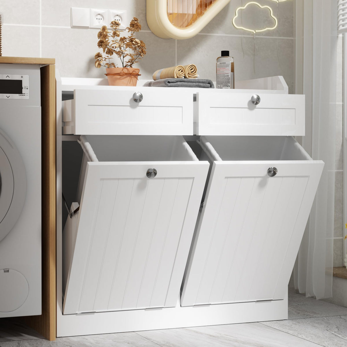 8 Gallon Double Tilt Out Trash Can Cabinet E75192