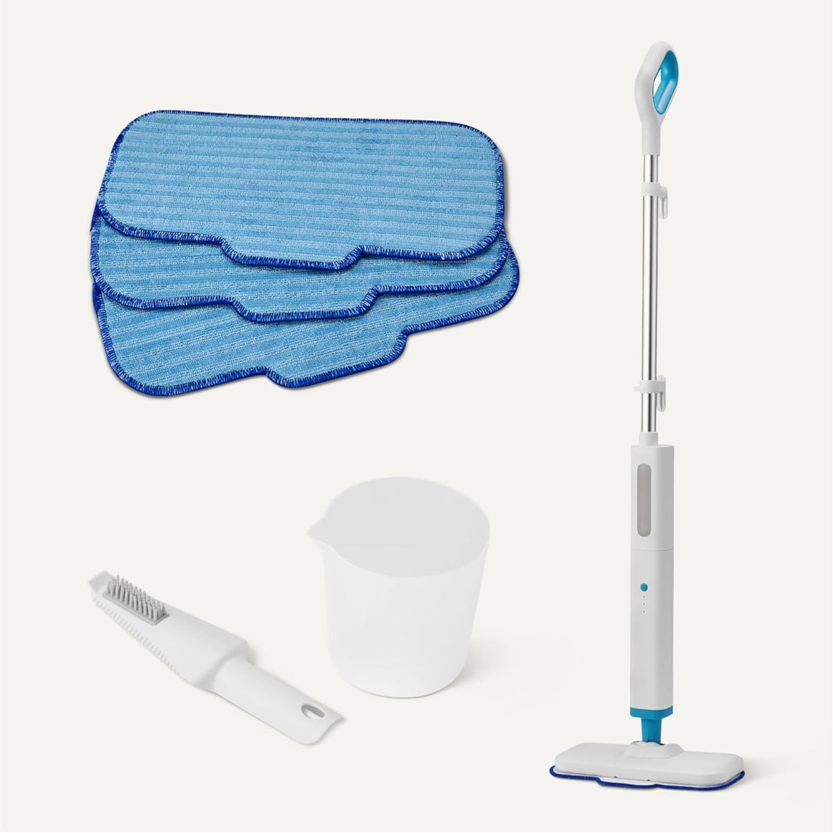 Steam Mop for Sealed Hard Floors, 3 Washable Pads, 20-Foot Cord, White S75531
