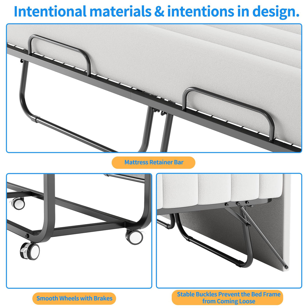 Queen Size Folding Bed with Memory Mattress V7816