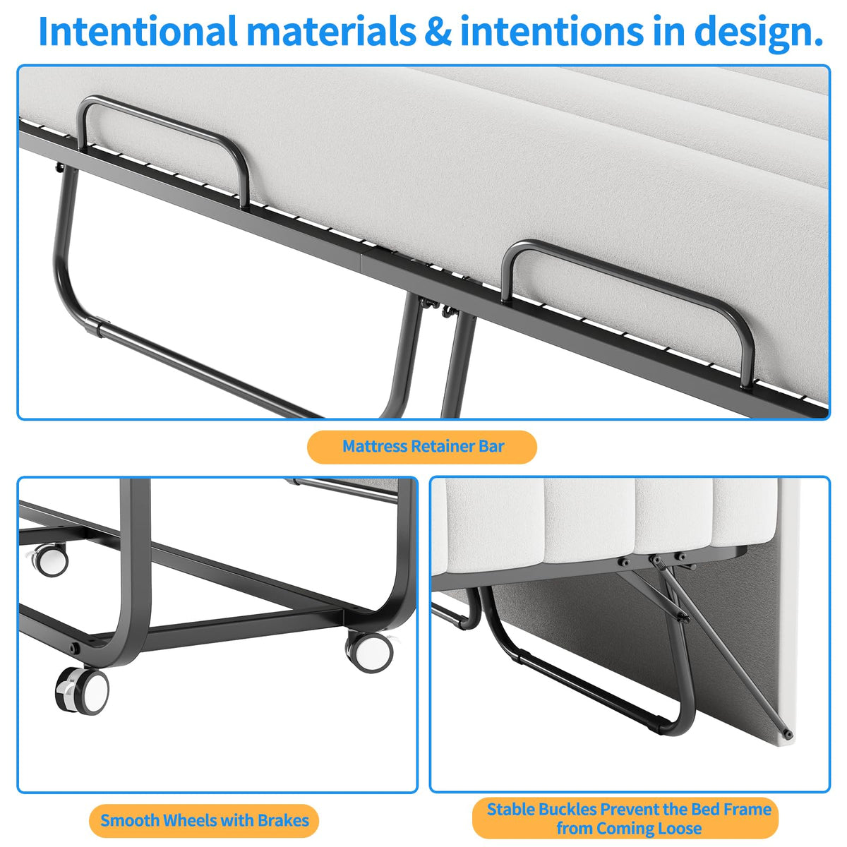Queen Size Folding Bed with Memory Mattress V7816