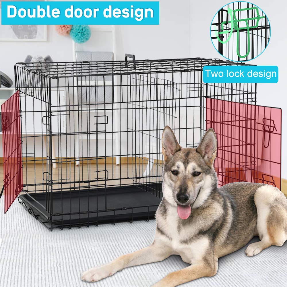48 Inch Double-Door Dog Crate with Divider U800895