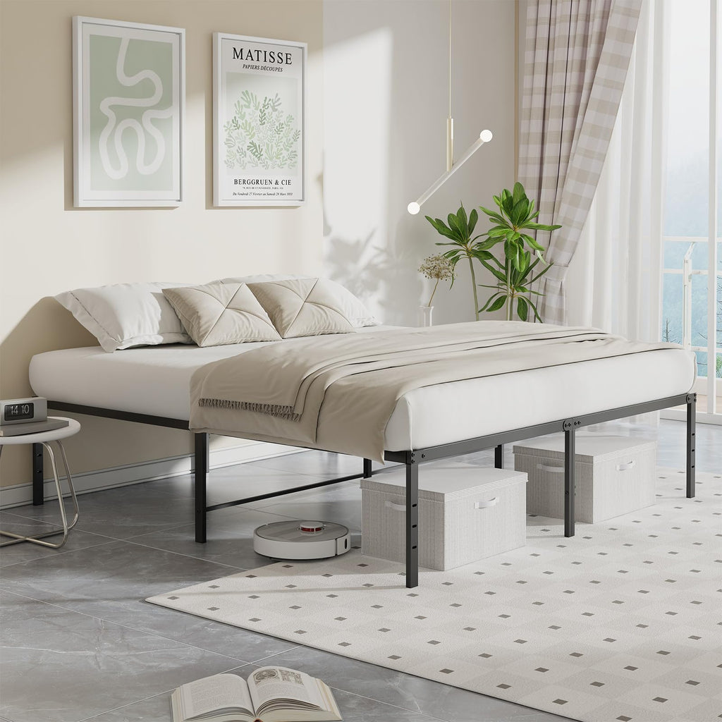 Queen Size 18 Inch Metal Platform Bed Frame Y740