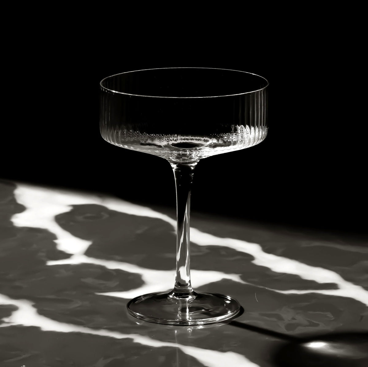 Clear Ribbed Martini Coupe Glasses Set of 2 N23486