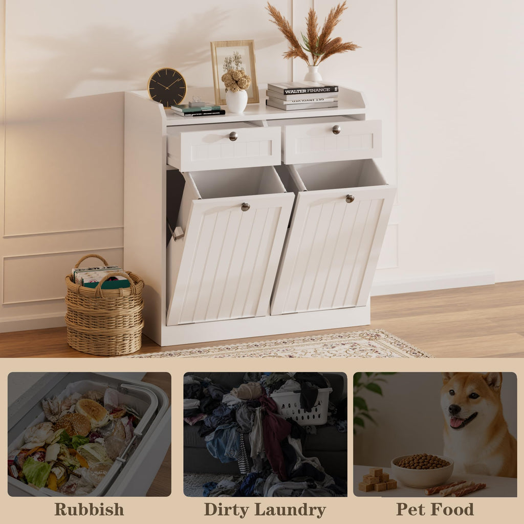 8 Gallon Double Tilt Out Trash Can Cabinet E75192