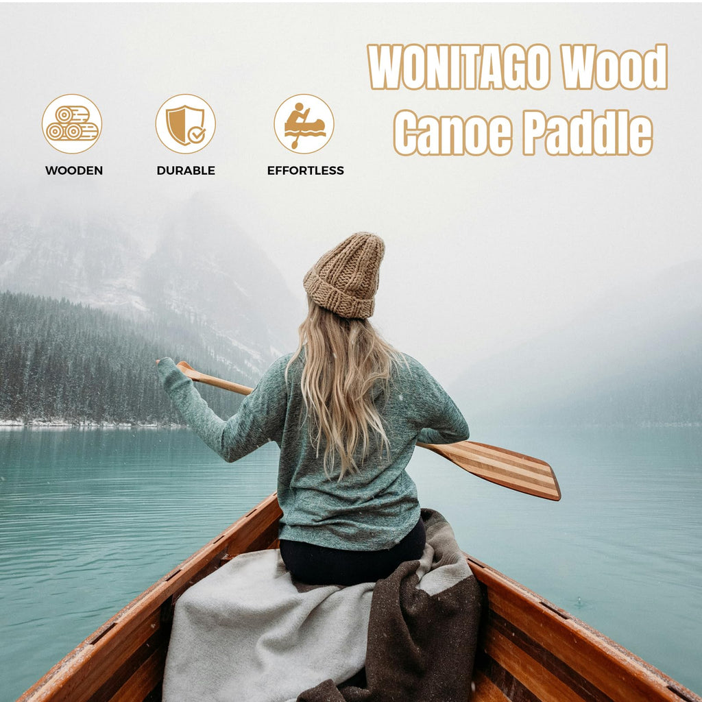Wooden Canoe Paddle with Palm Grip Q53970