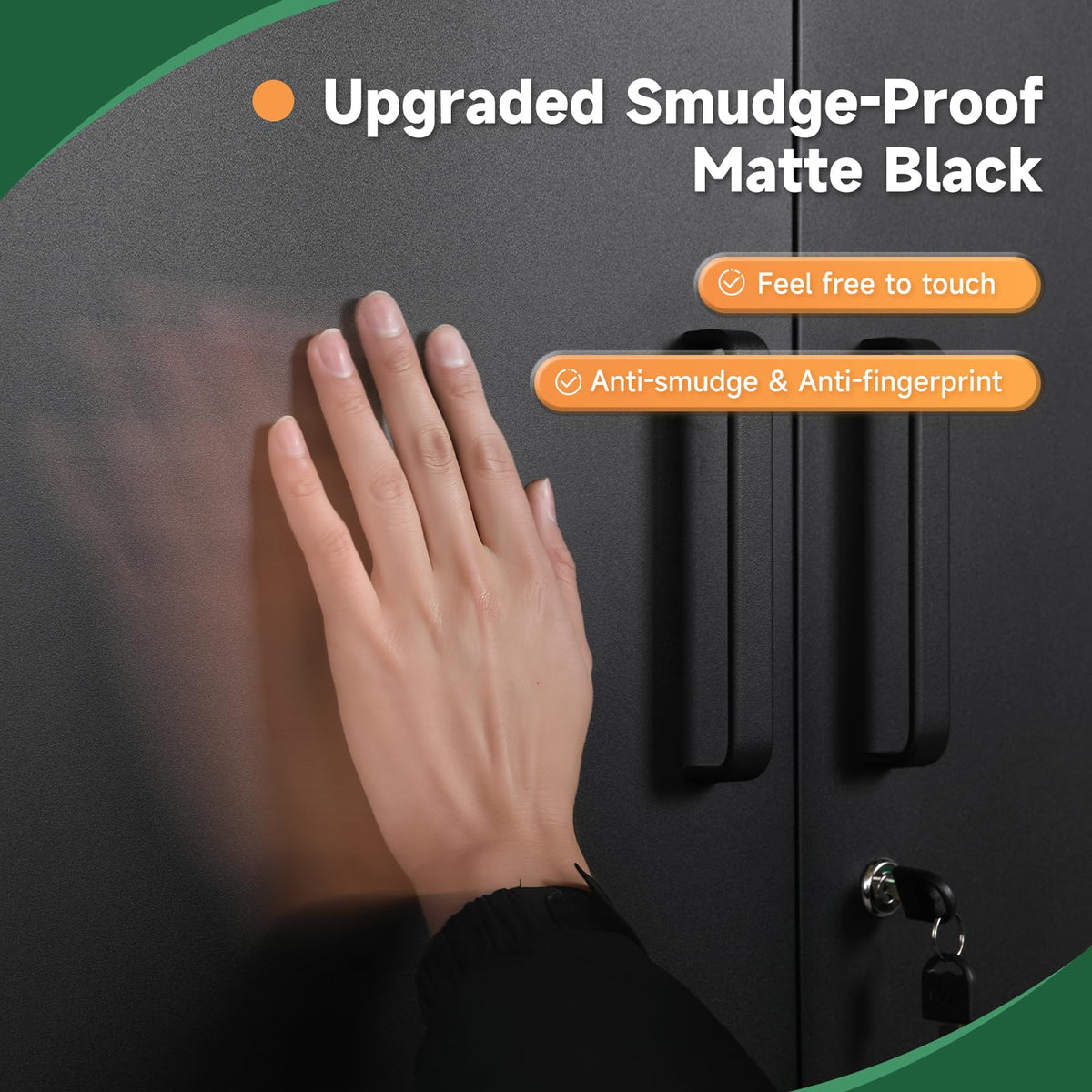 Metal Garage Storage Cabinets with Lock, 72 Tall Steel Lockers, 5 Adjustable Shelves, Black I424286