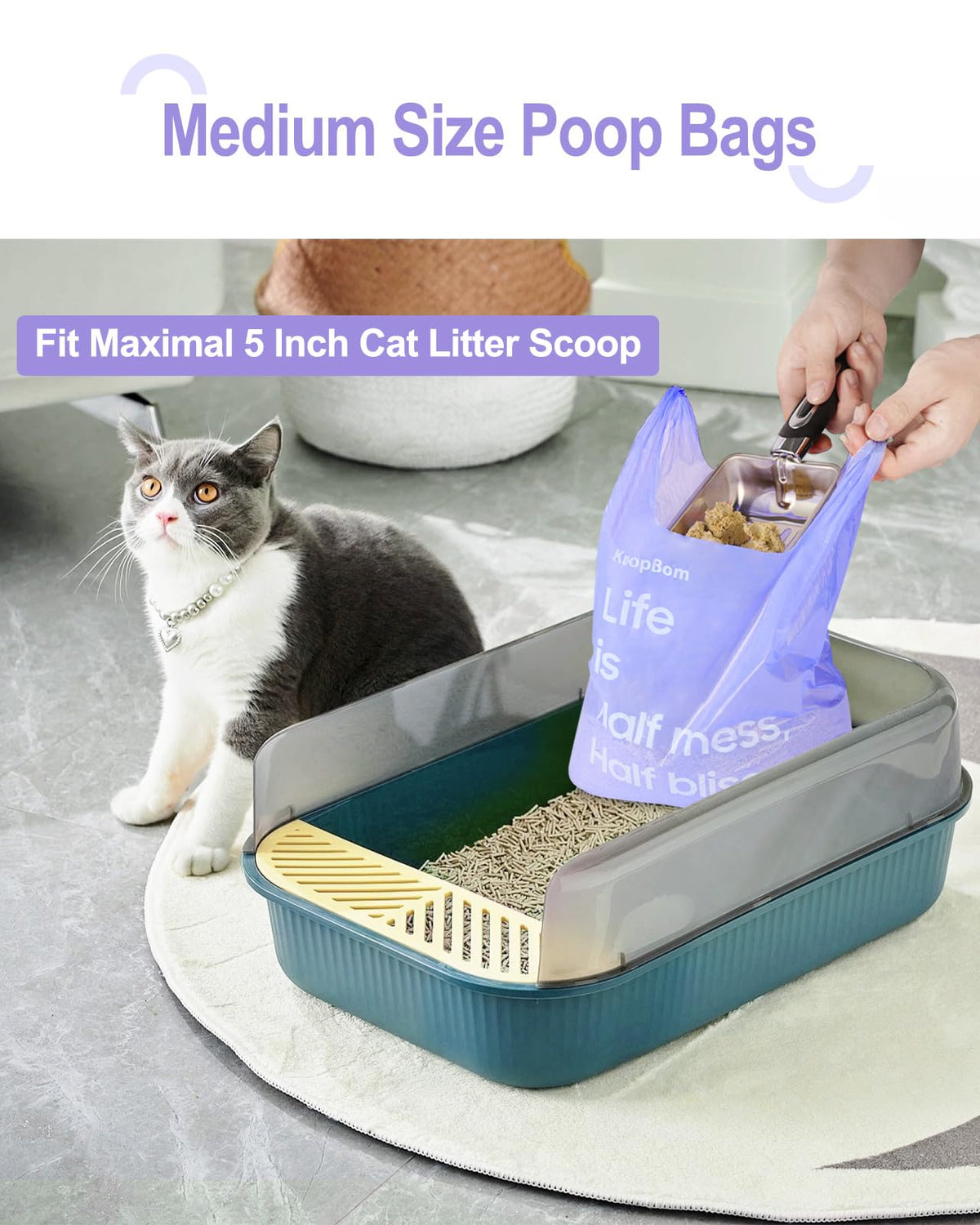 125 Count Lavender Scented Cat Litter Bags with Handles T791969