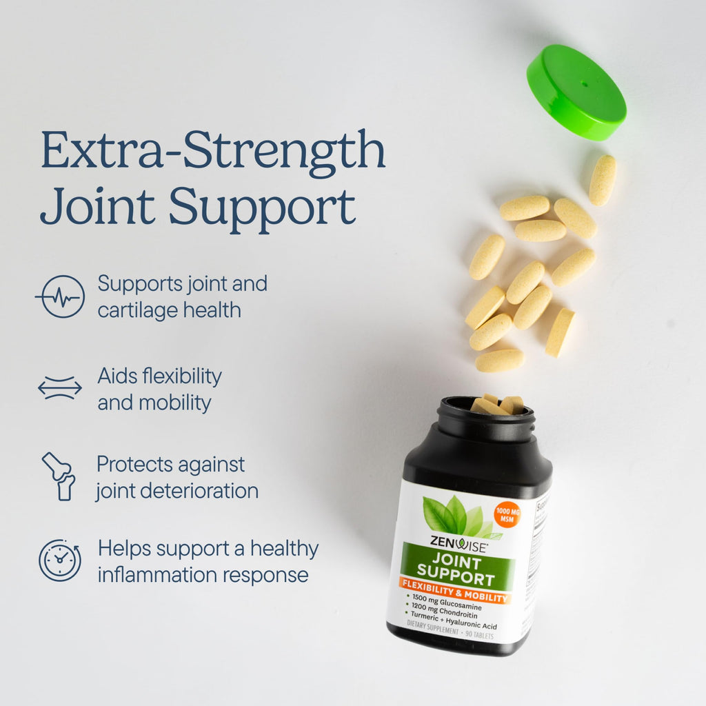 Joint Support Supplement with Glucosamine Chondroitin MSM Curcumin 180 Count D907964