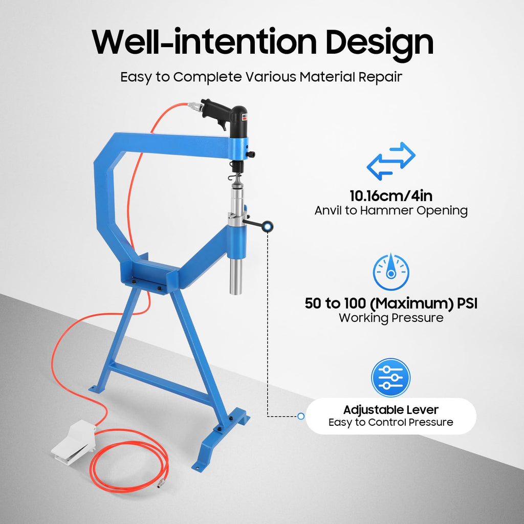 Pneumatic Planishing Hammer Sheet Metal Shaping Machine with Stand Pedal U7531