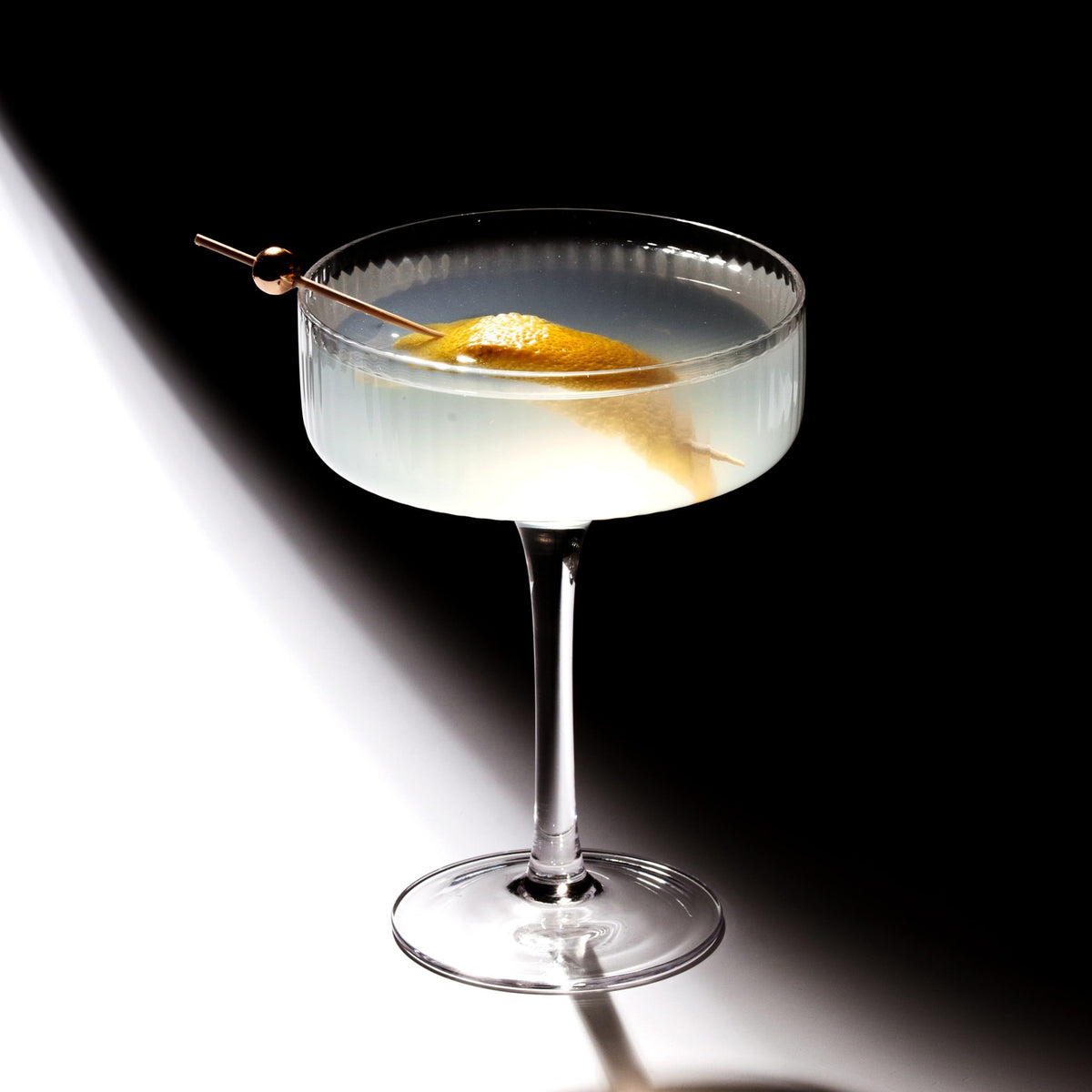 Clear Ribbed Martini Coupe Glasses Set of 2 N23486