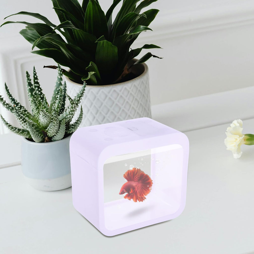 Betta Fish Tank Desktop Aquarium with LED Light C742
