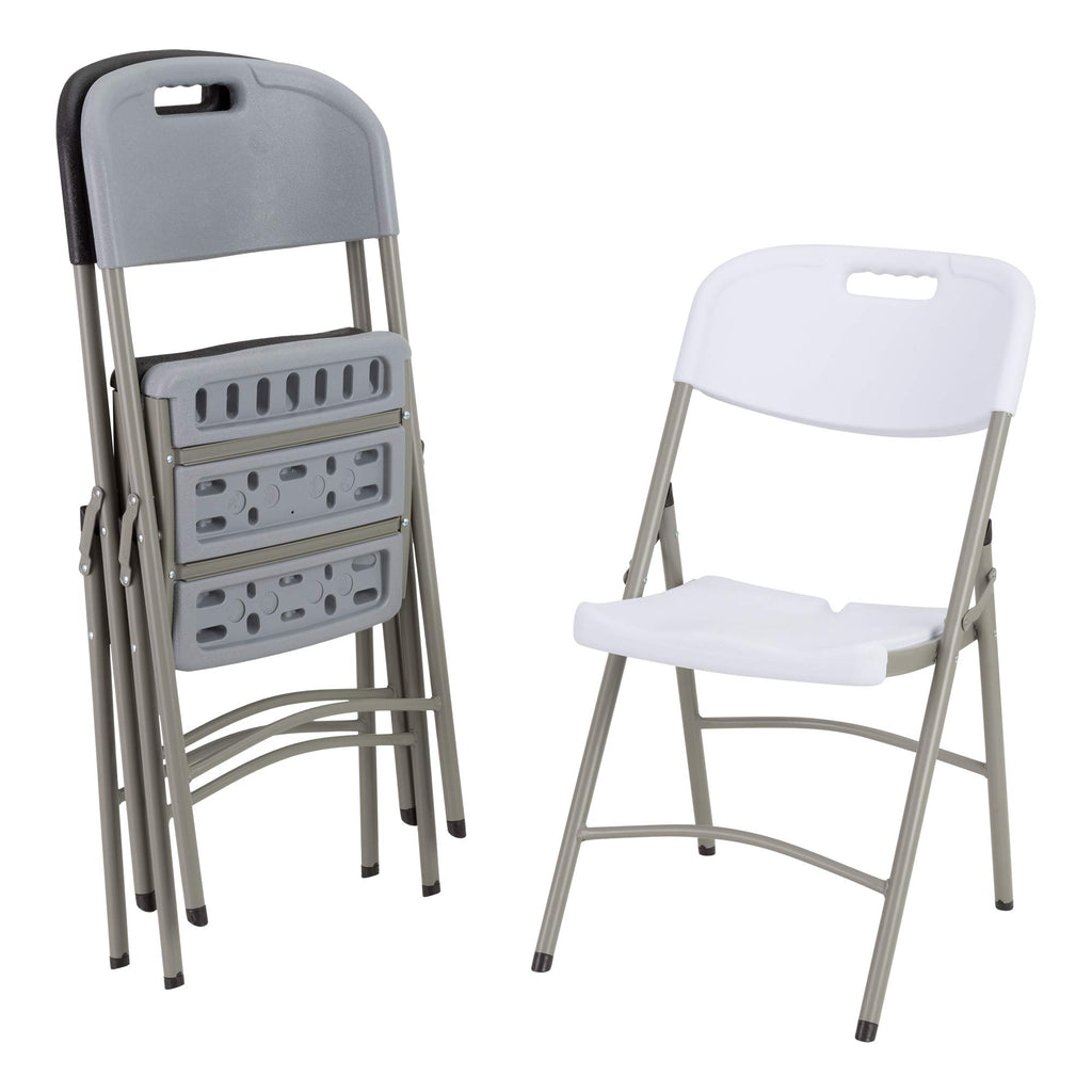 White Plastic Folding Chairs Set of 4 T995