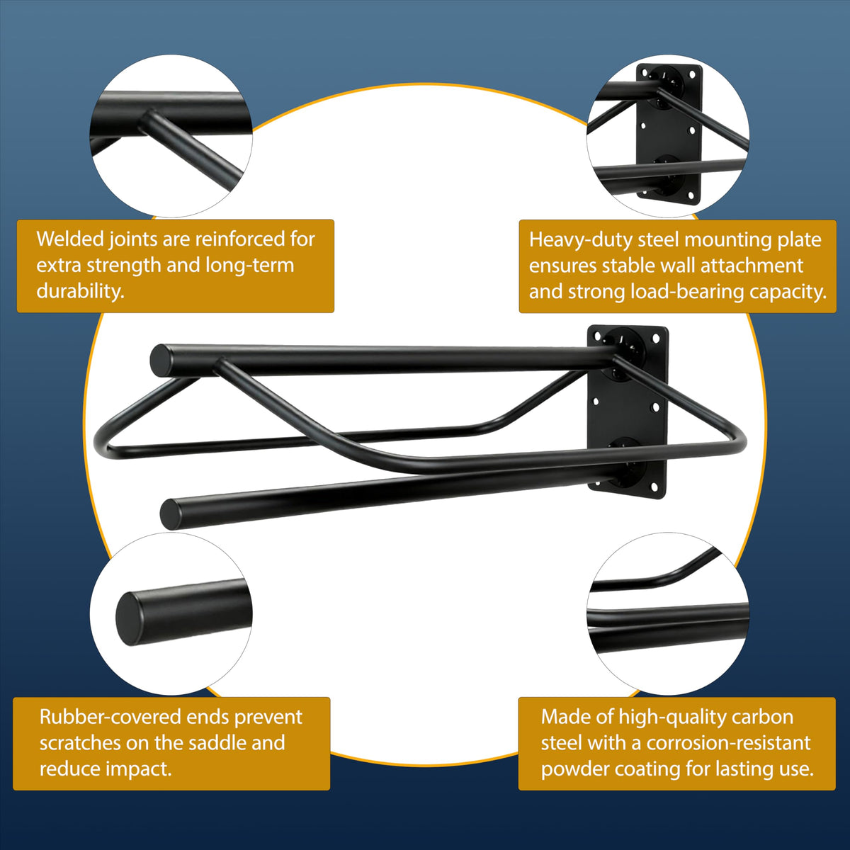 Wall Mount Metal Saddle Rack with Pad Bar N9087