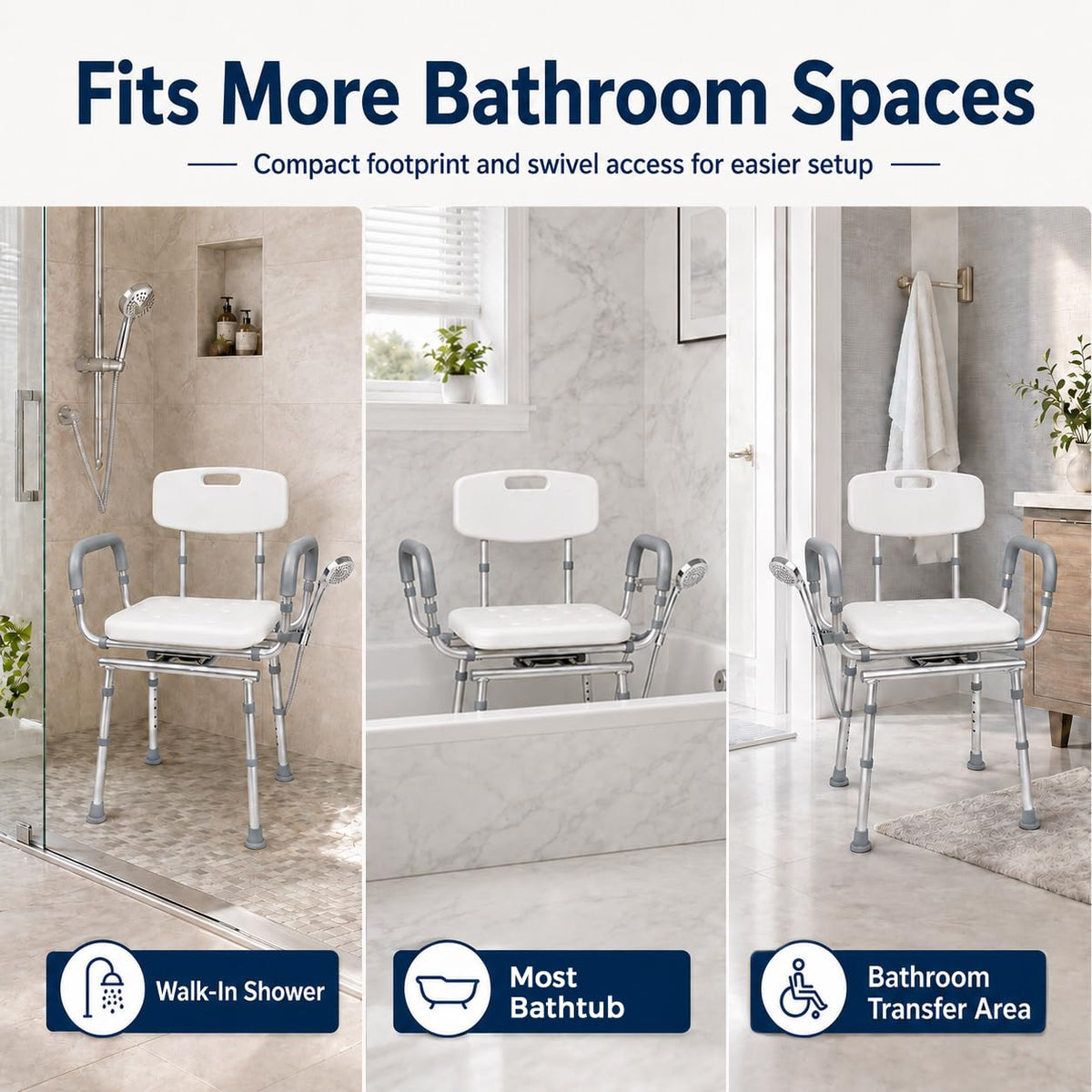 Adjustable Swivel Shower Chair Q270
