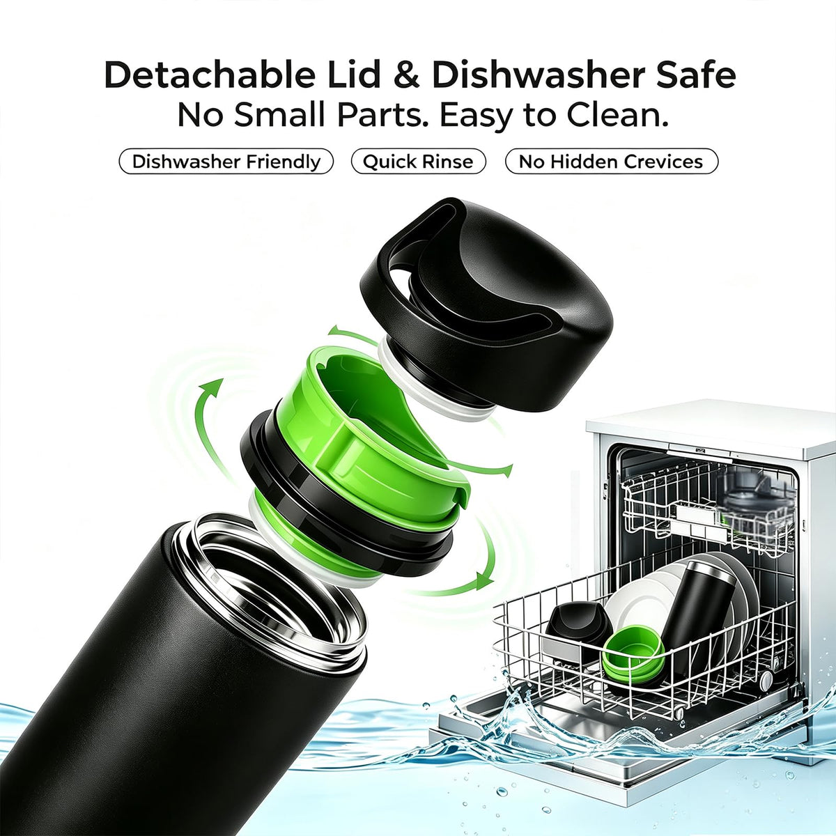 16 oz Insulated Stainless Steel Travel Coffee Mug with Lid M973