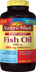 Fish Oil Omega 3 Supplement 1200 mg 200 Softgels Q9795