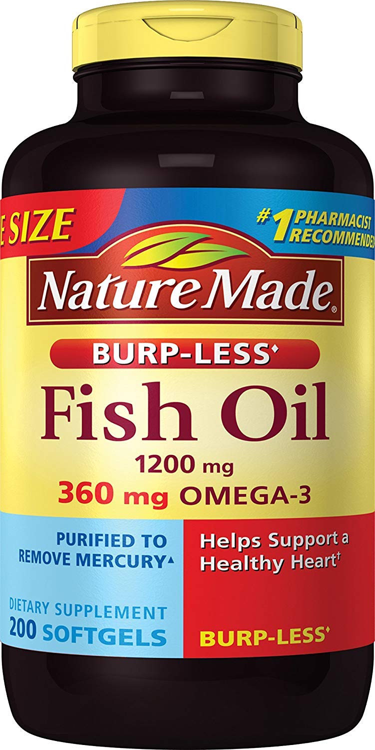 Fish Oil Omega 3 Supplement 1200 mg 200 Softgels Q9795