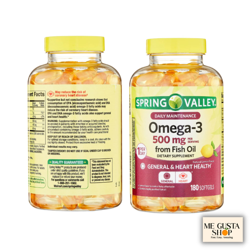 Omega 3 500mg 180 Softgels Fish Oil Dietary Supplements Y785