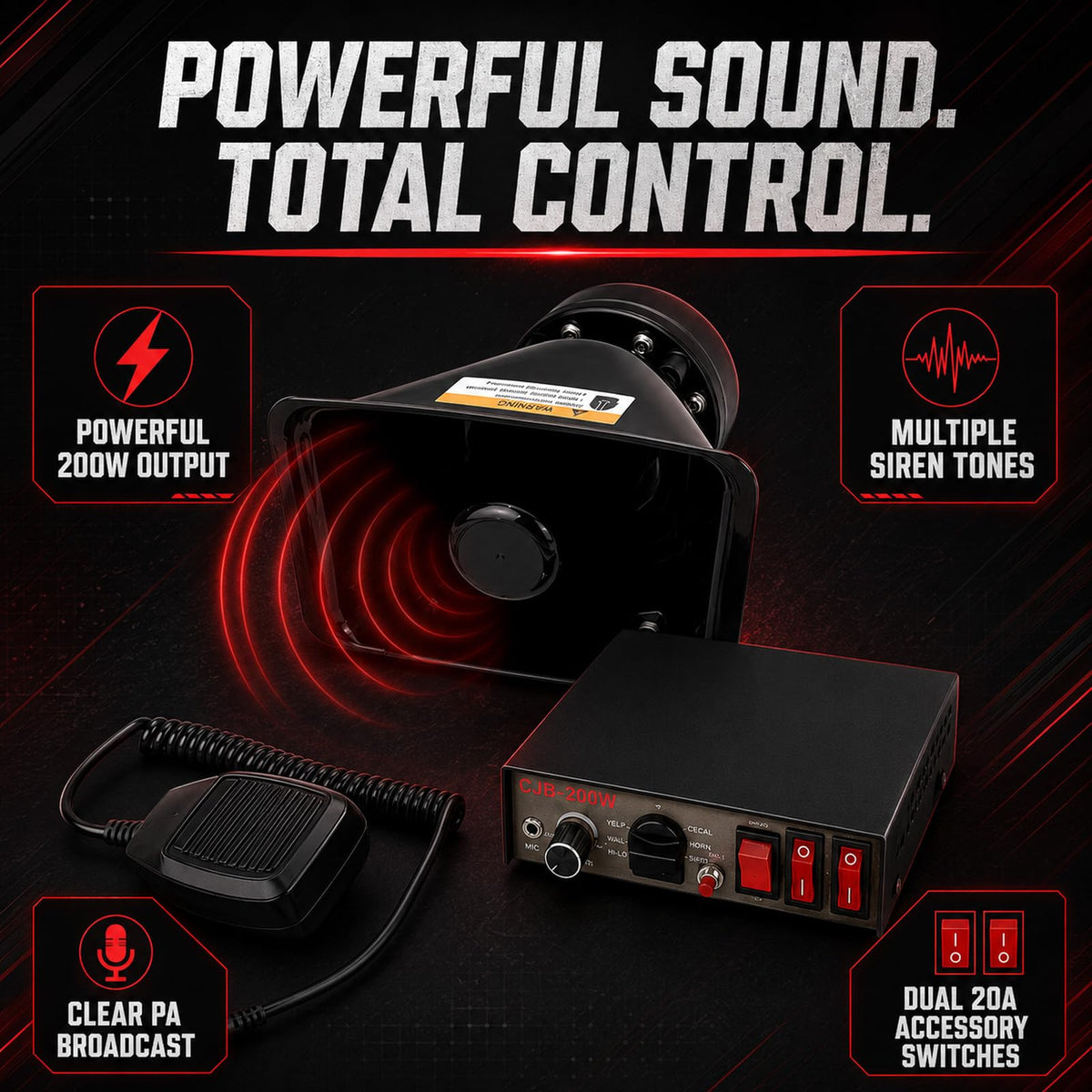 12V 200W Vehicle Public Address System Kit J194