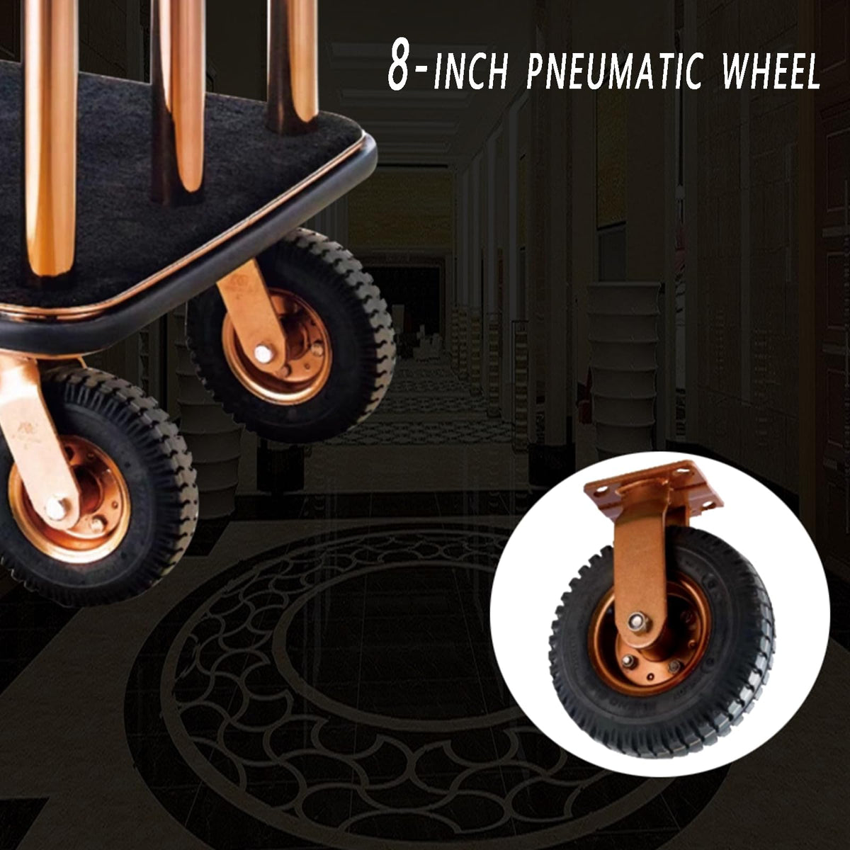 Heavy Duty Luggage Cart with Stainless Steel Frame K44372