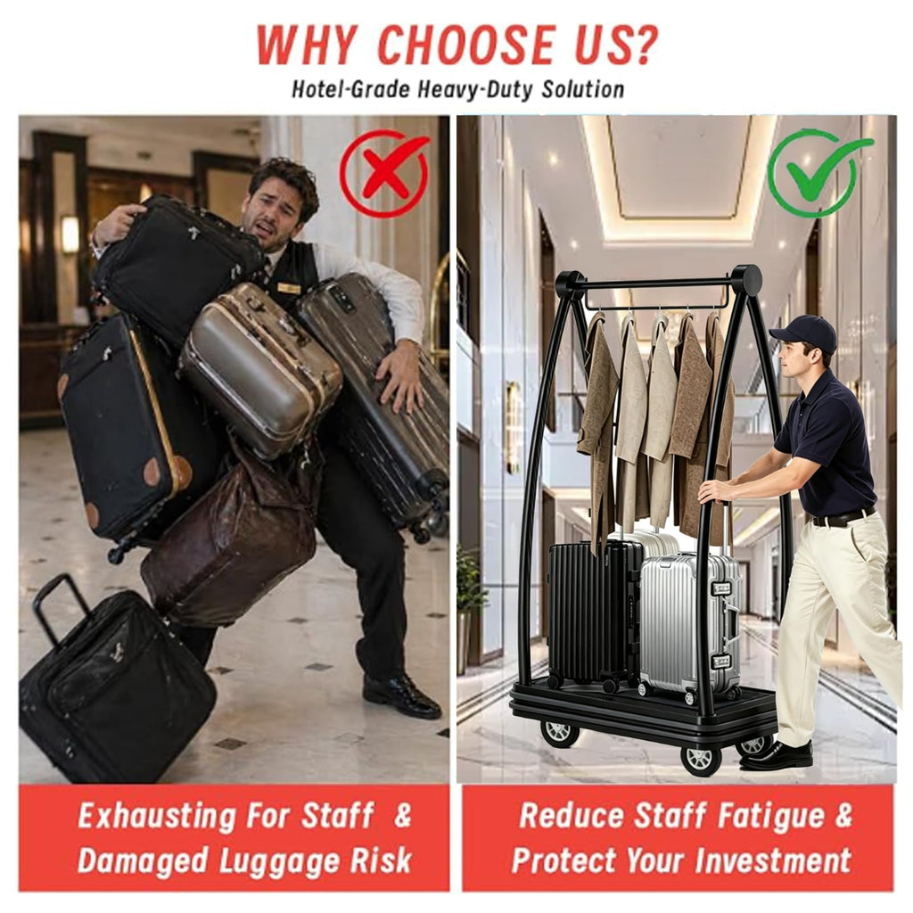 Heavy Duty Luggage Cart with Stainless Steel Frame K44372