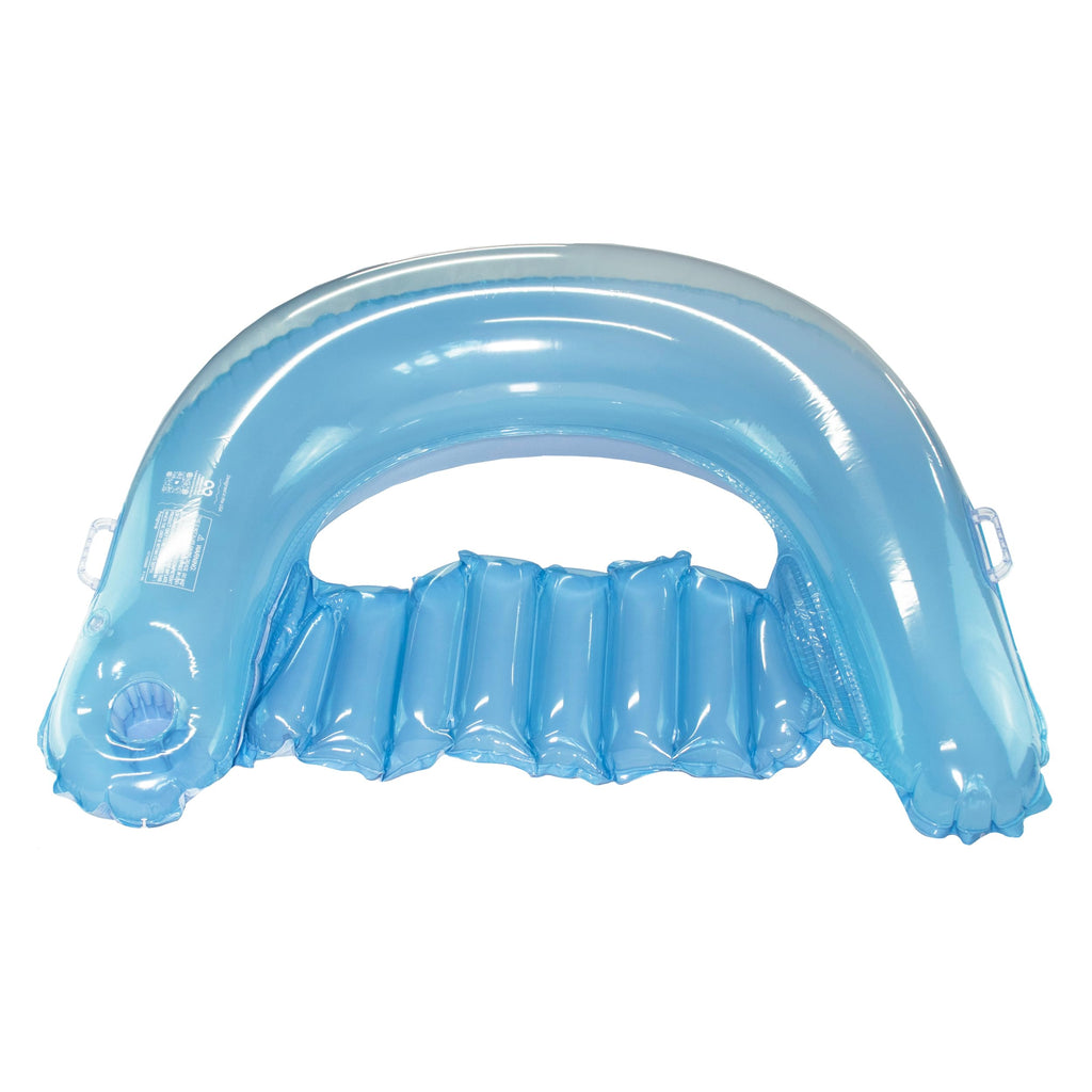 4ft Inflatable Lounge Pool Float with Backrest, Armrests & Cup Holder W24175