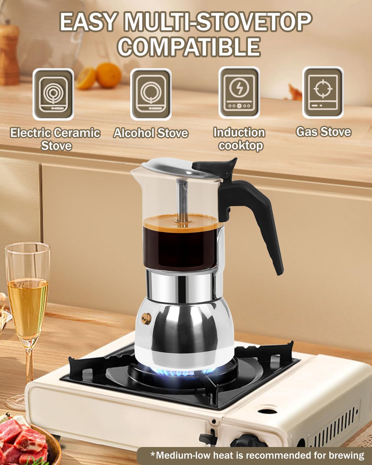 9 Cup 15 oz Stovetop Espresso Moka Pot R94016