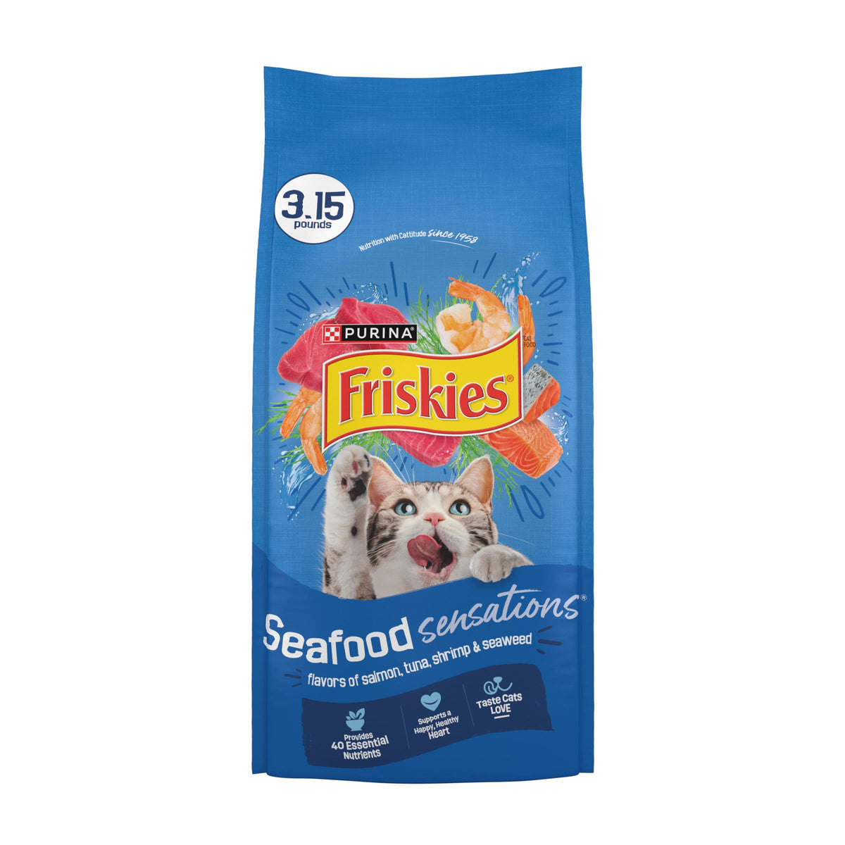 Dry Cat Food Seafood 4 3.15 lb Bags R216