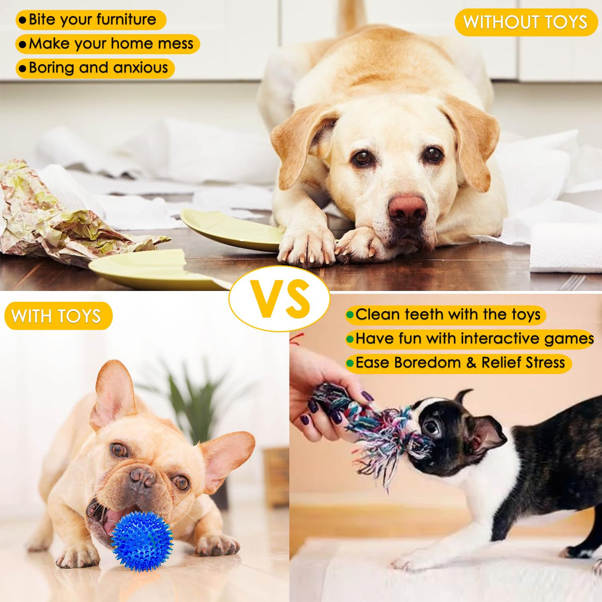 25 Pack Puppy Chew Toys with Squeak Plush Rope Toys G209
