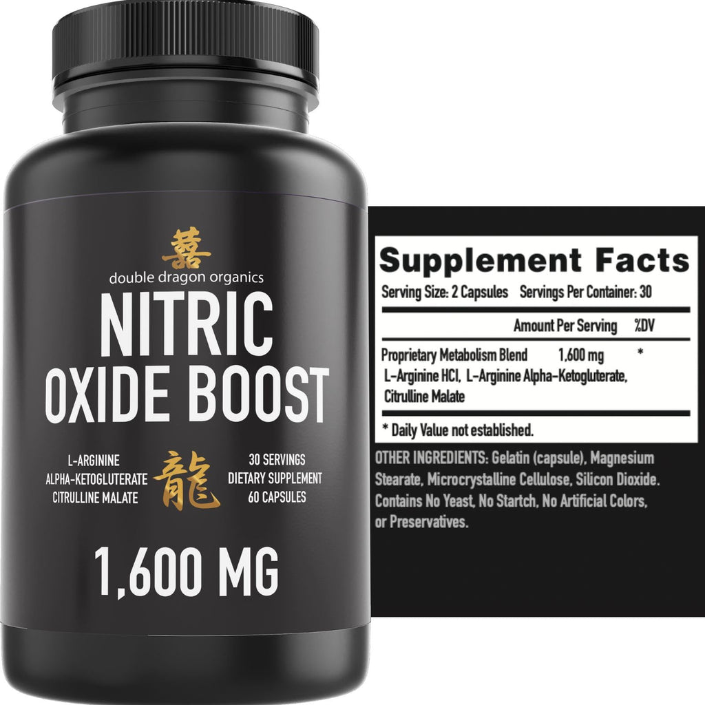 Nitric Oxide Booster Supplement 1600mg 60 Count H81102