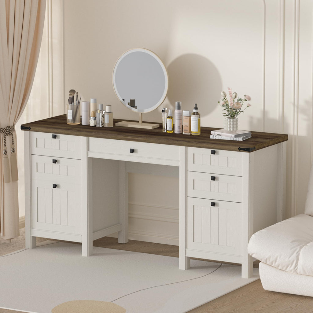 62" Executive Desk with File Drawer & Cabinet Z261