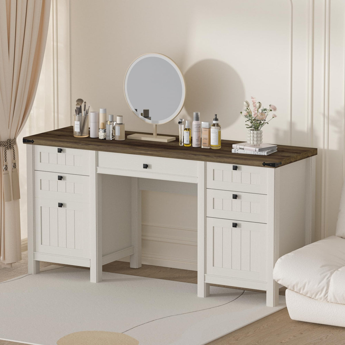 62" Executive Desk with File Drawer & Cabinet Z261