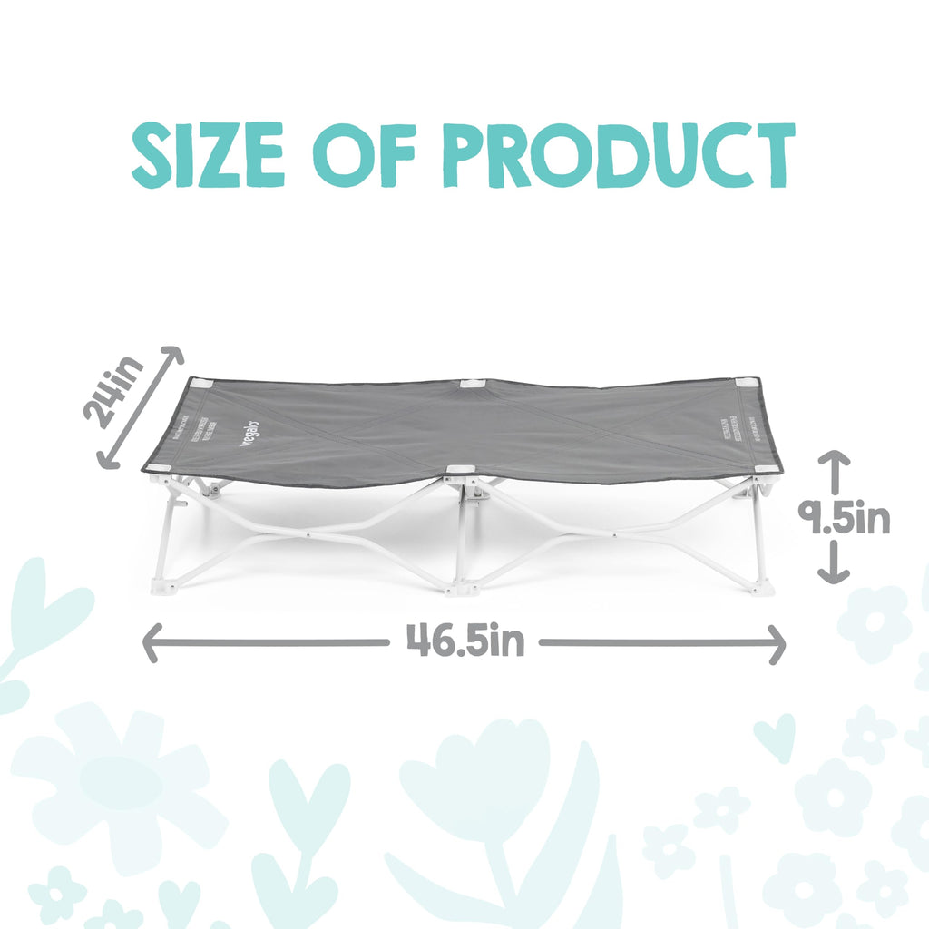 Portable Toddler Cot, Foldable Lightweight Travel Bed, Gray Z2440