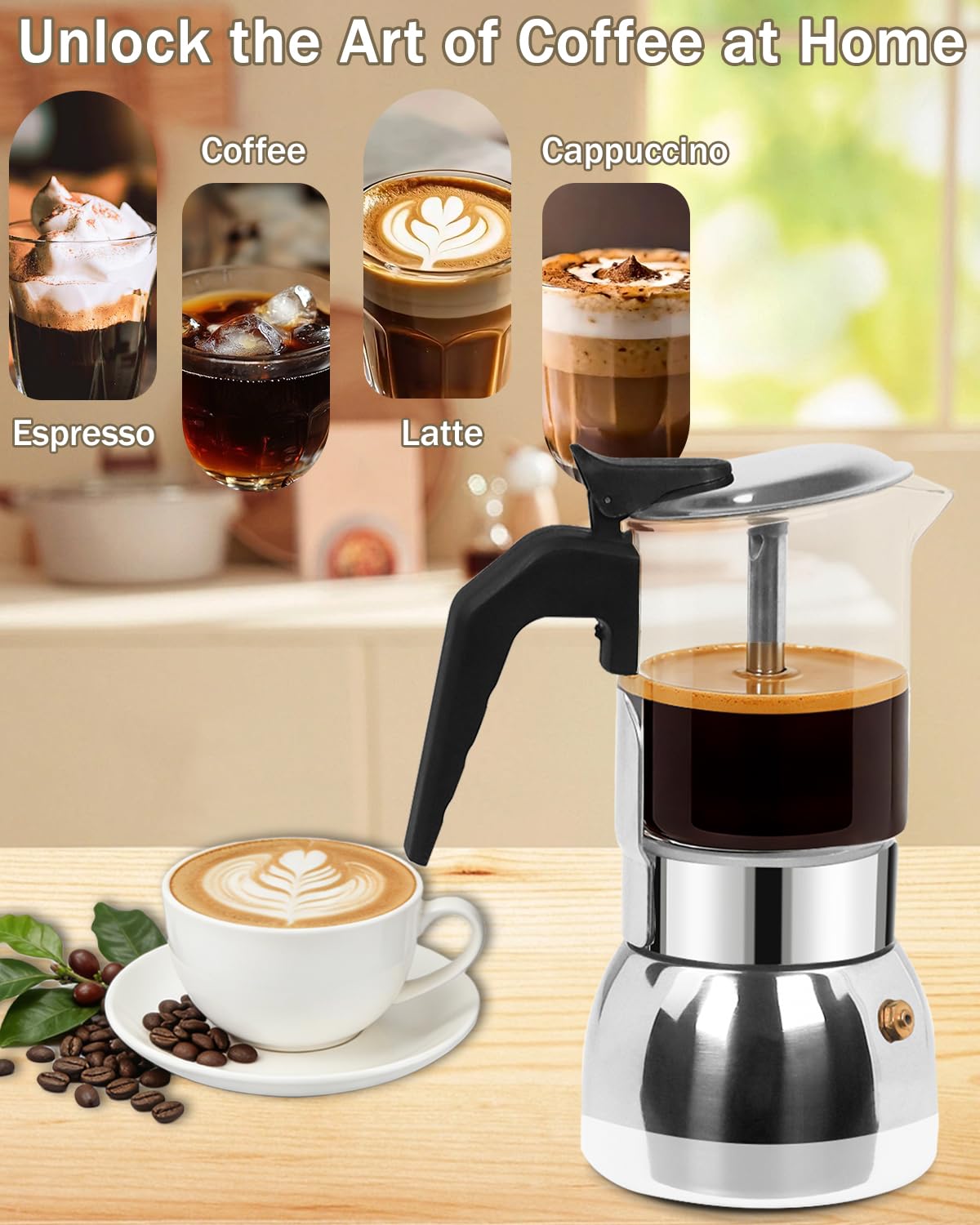9 Cup 15 oz Stovetop Espresso Moka Pot R94016