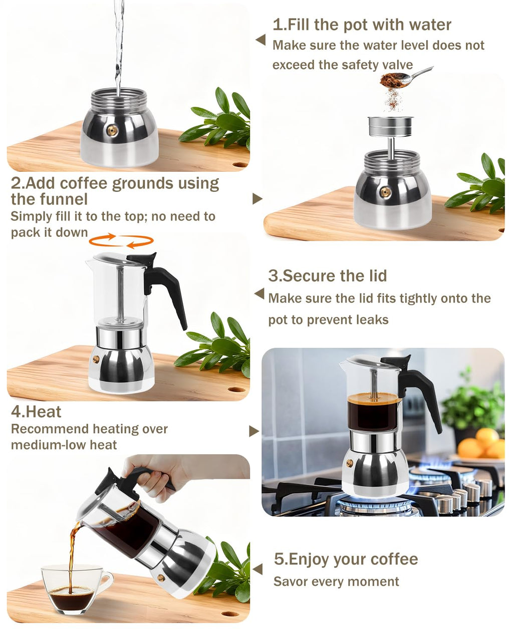 9 Cup 15 oz Stovetop Espresso Moka Pot R94016