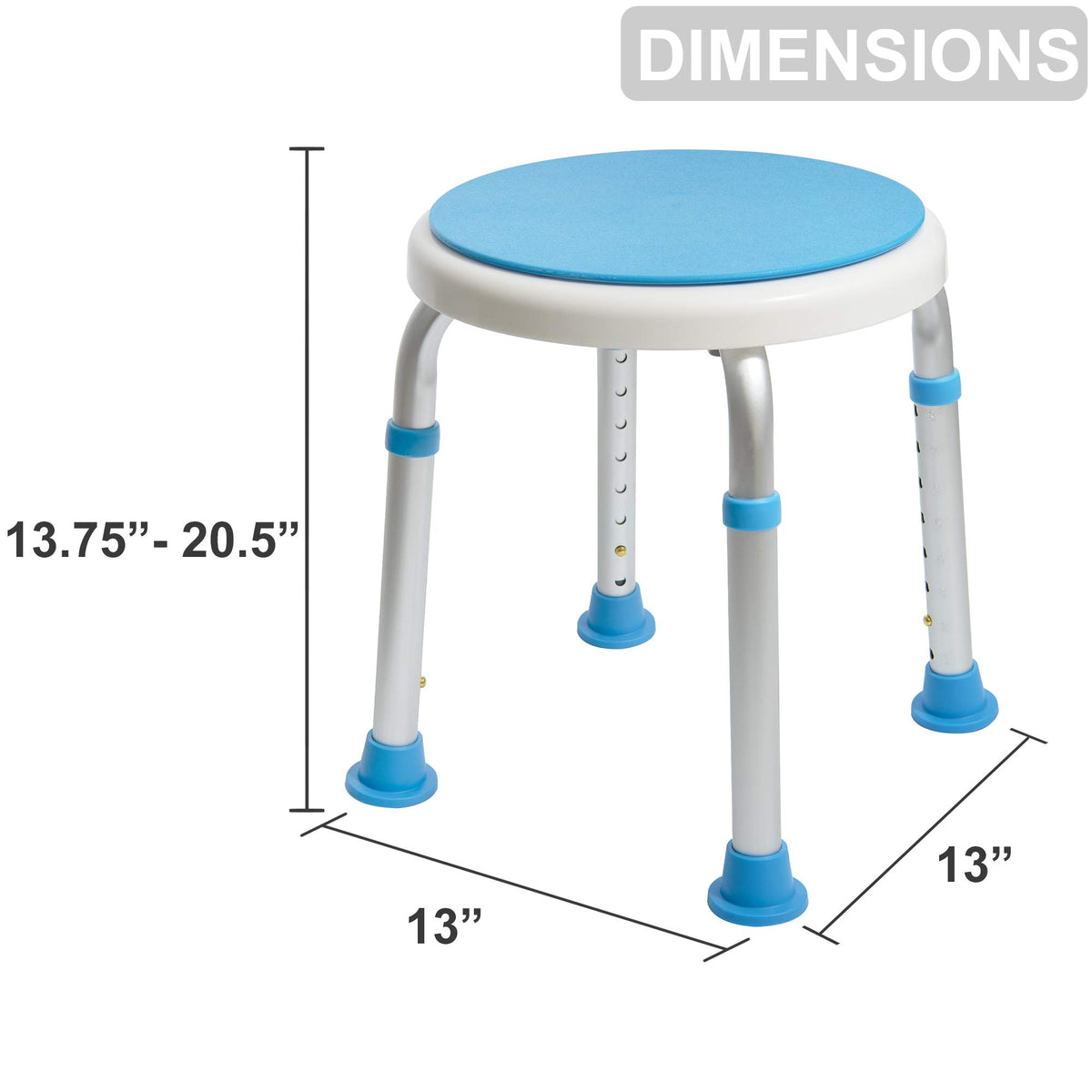 Adjustable Swivel Shower Stool Bench with Anti-Slip Rubber Tips Z4530