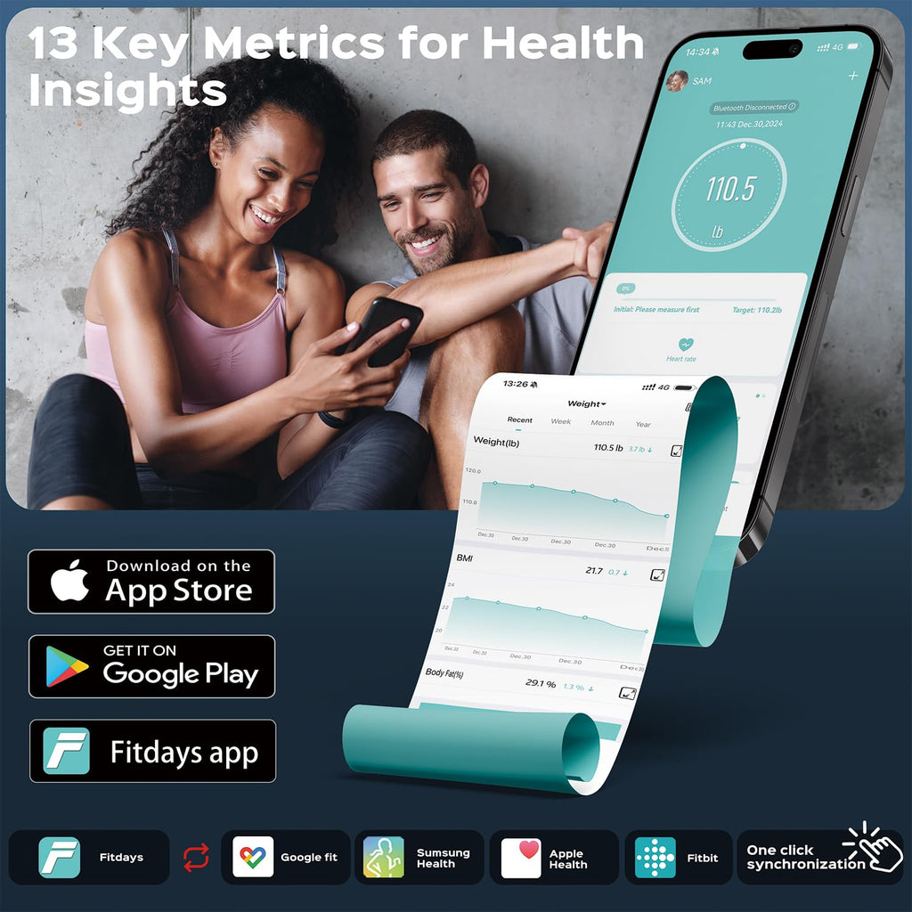 Smart Weight Scale with BMI Body Fat Muscle Mass H94161