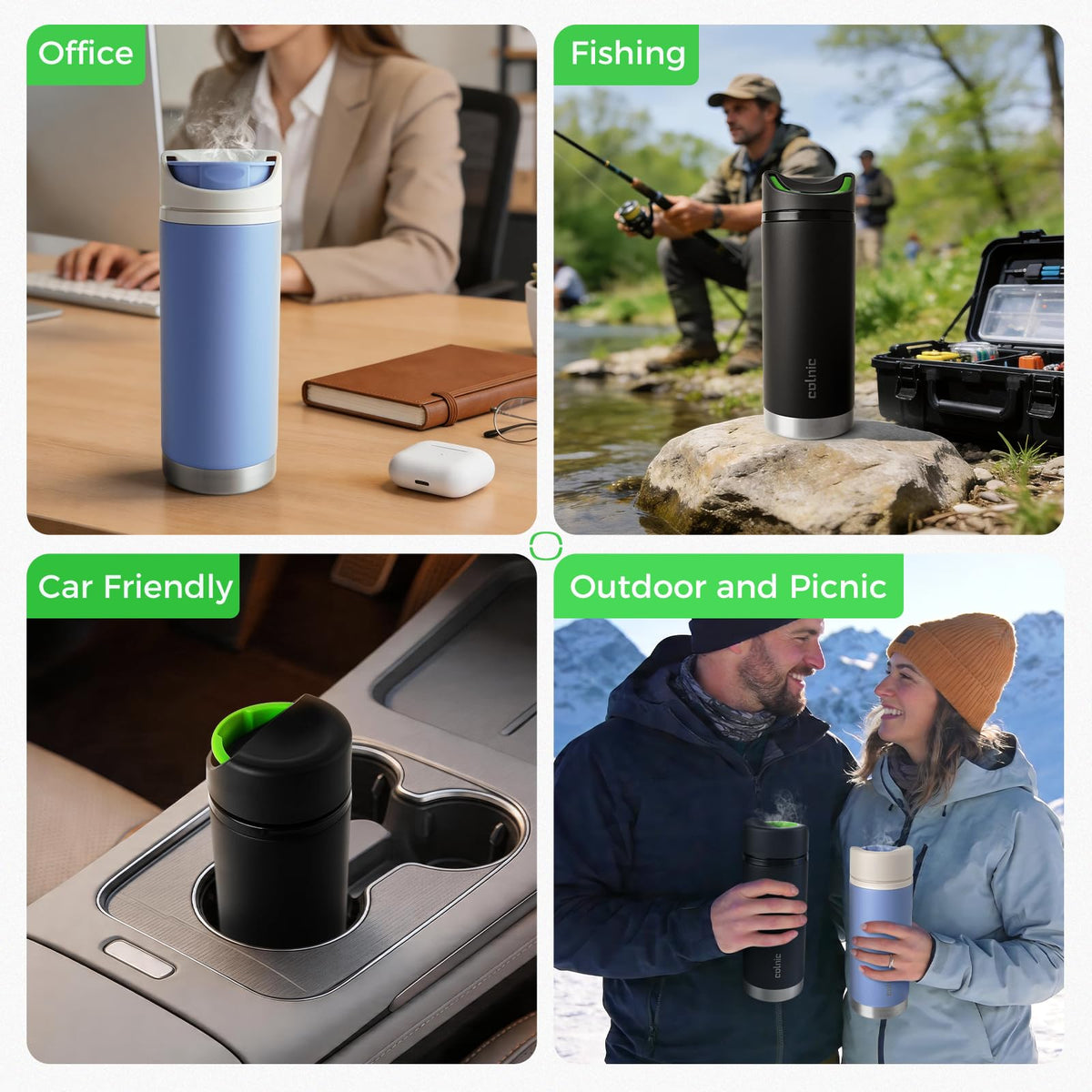 16 oz Insulated Stainless Steel Travel Coffee Mug with Lid M973
