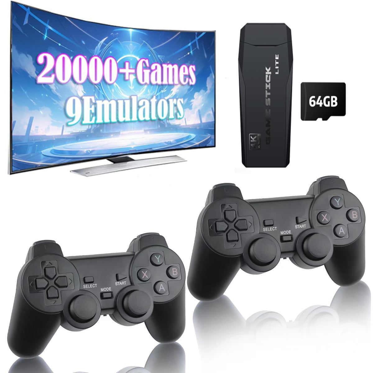 Retro Game Console Plug and Play 4K HDMI 15 Classic Emulators Dual 2.4G Wireless Controllers L676