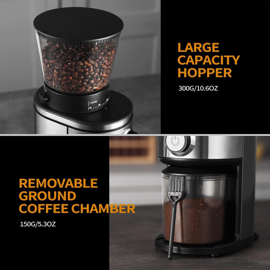 Electric Conical Burr Coffee Grinder with 30 Adjustable Grind Settings F874790