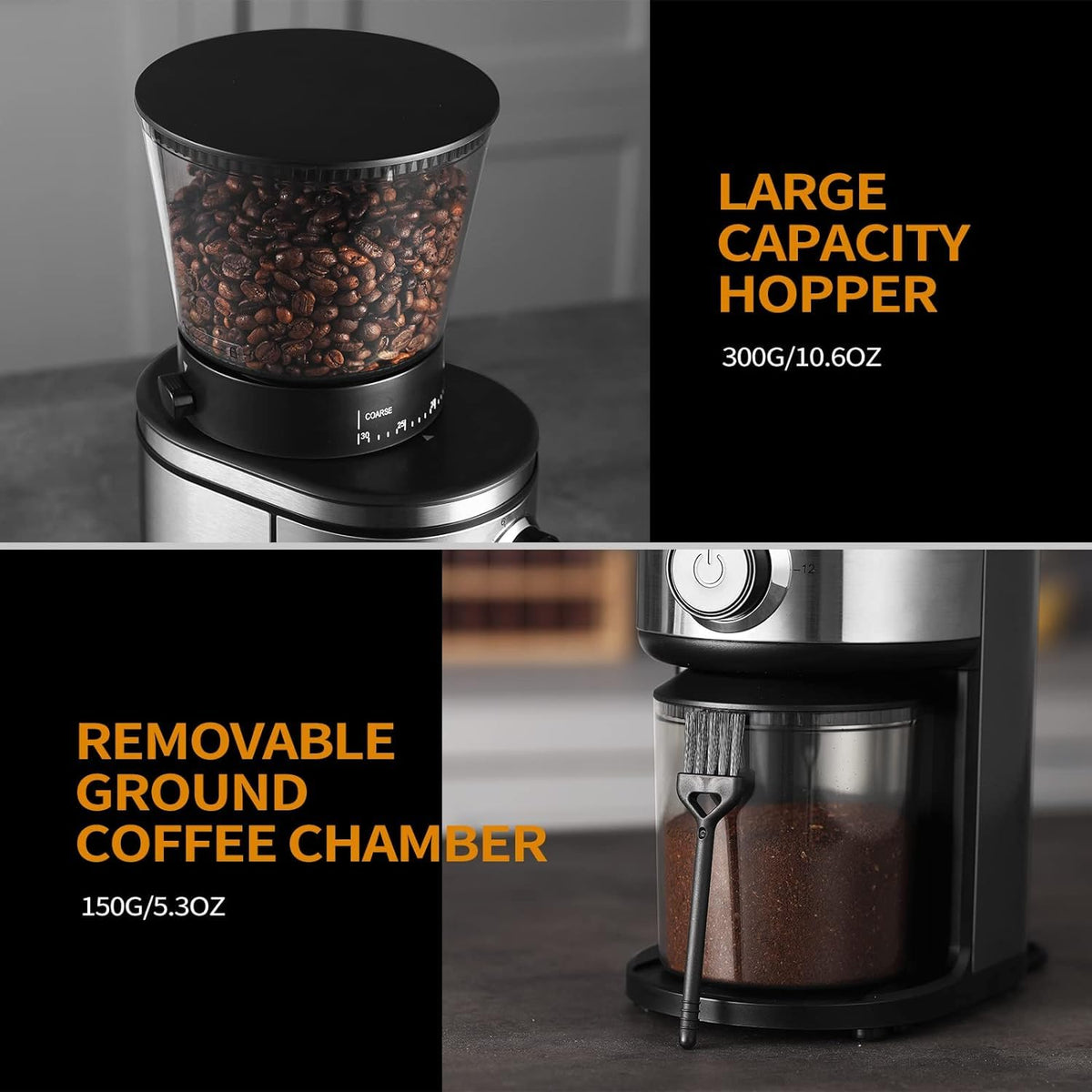 Electric Conical Burr Coffee Grinder with 30 Adjustable Grind Settings F874790