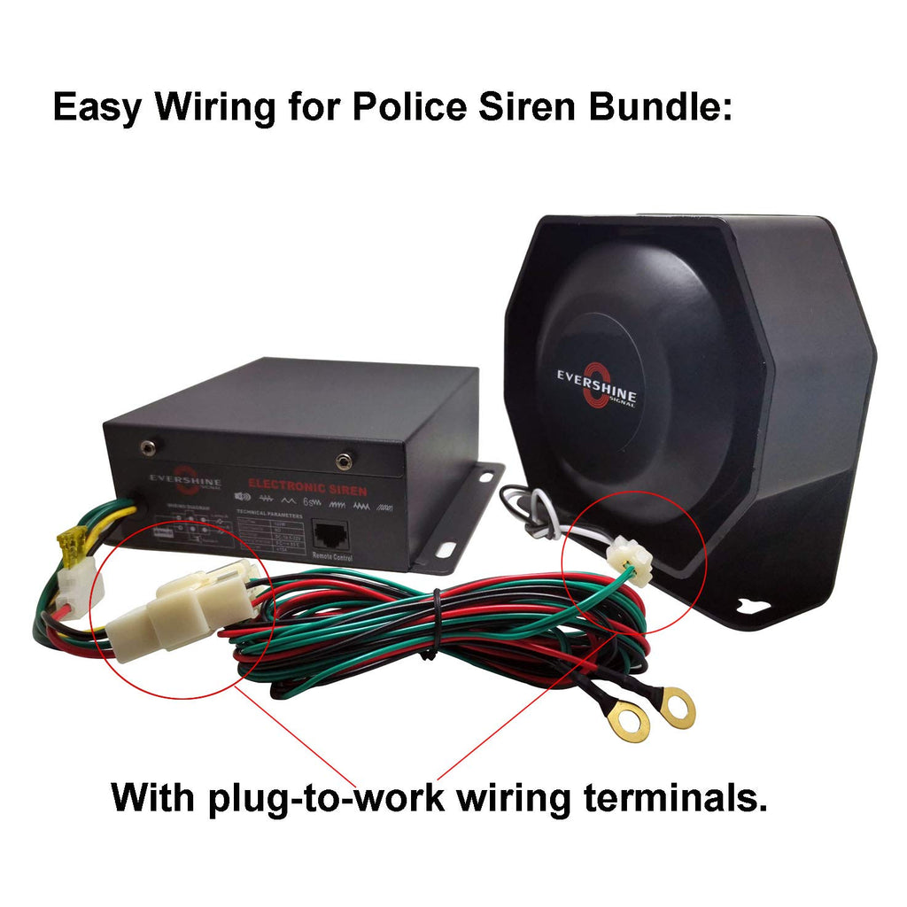100W Police Siren PA System Kit with Slim Speaker Handheld Microphone P719