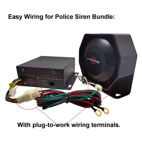 100W Police Siren PA System Kit with Slim Speaker Handheld Microphone P719