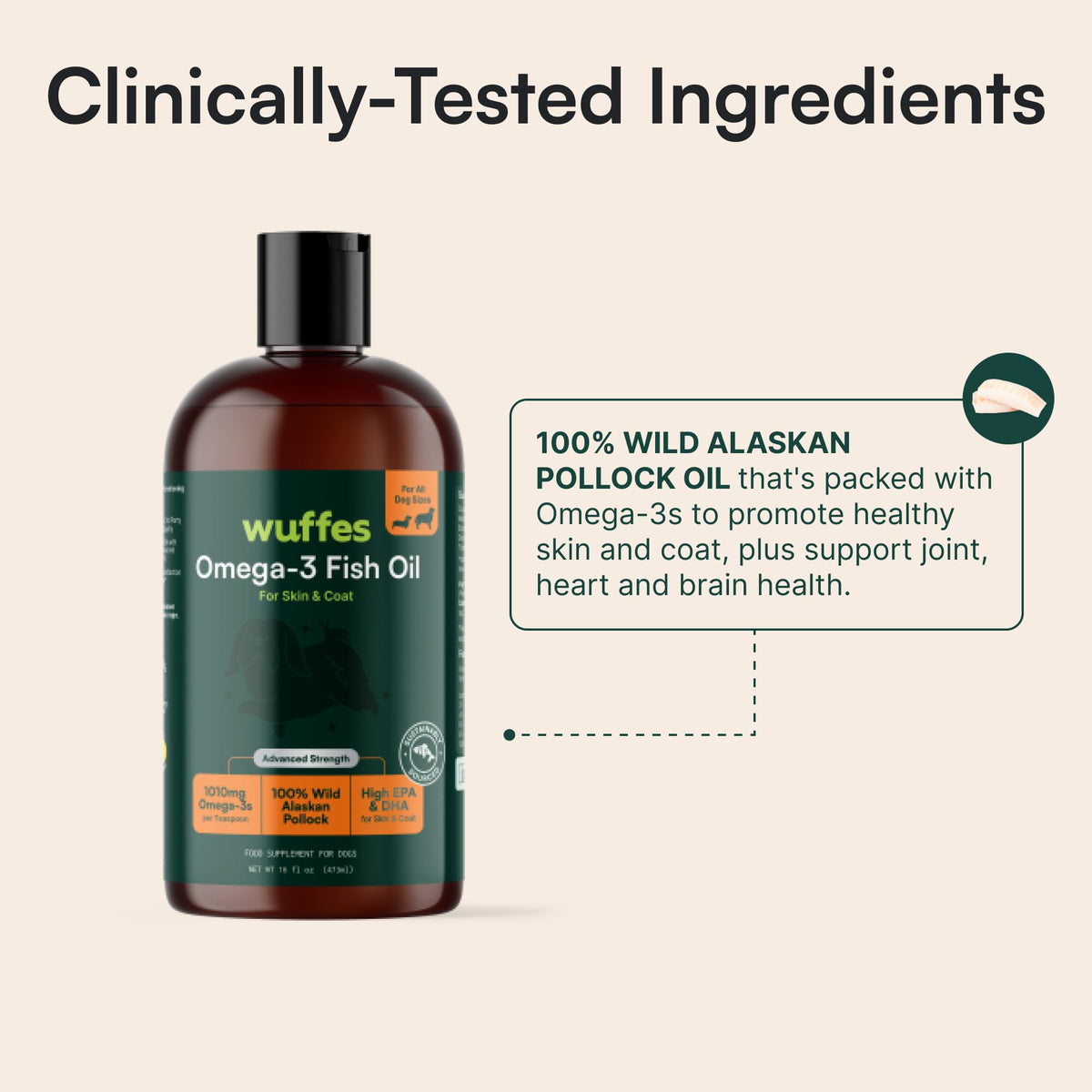 Omega-3 Fish Oil for Dogs, 16 oz Wild Alaskan Pollock Oil R728