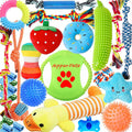 25 Pack Puppy Chew Toys with Squeak Plush Rope Toys G209