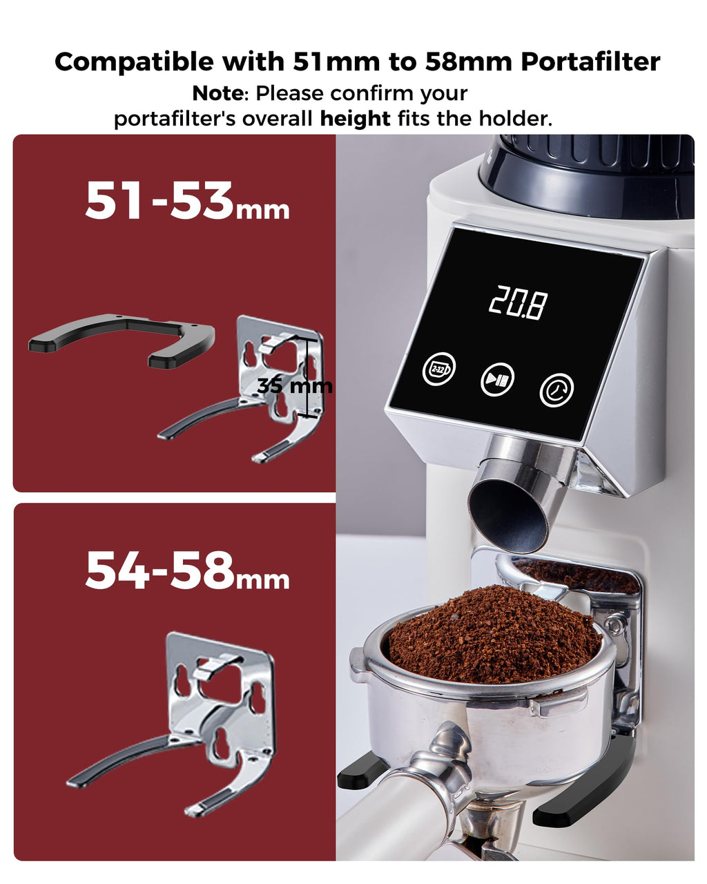 Conical Burr Coffee Grinder, 48 Grind Settings, Ivory M68820