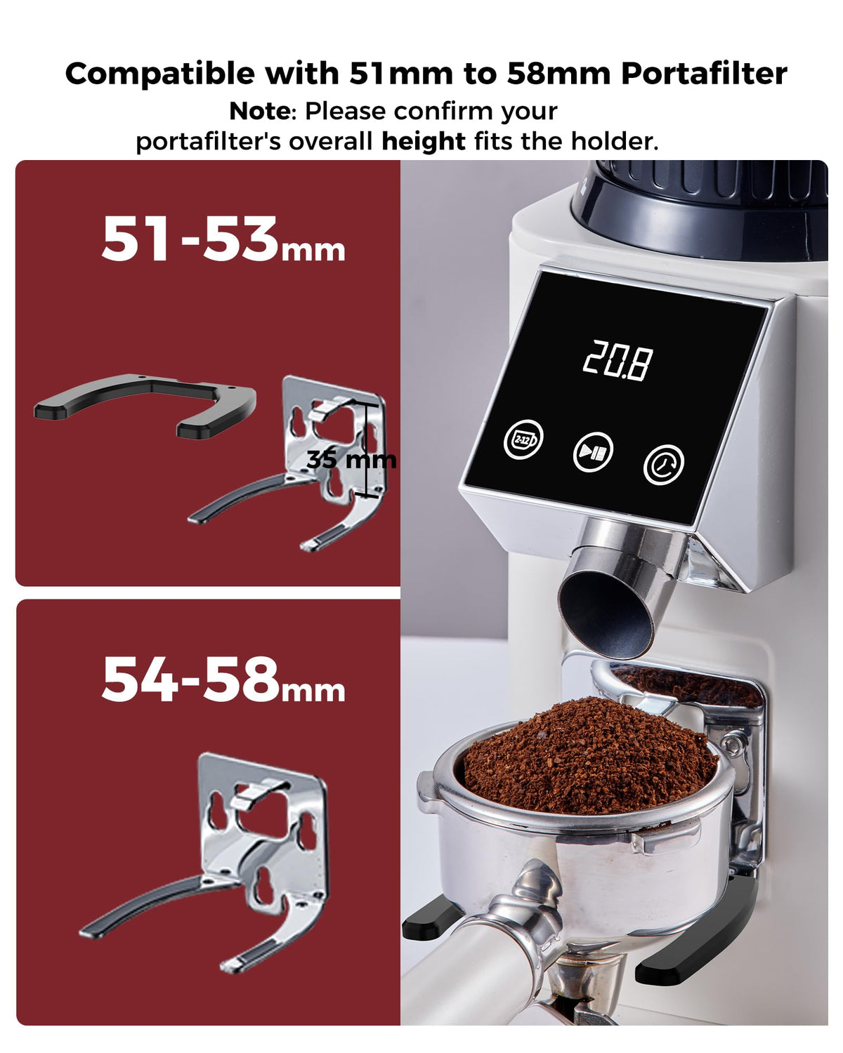 Conical Burr Coffee Grinder, 48 Grind Settings, Ivory M68820