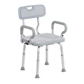 Gray Swivel Shower Chair with Arms and Back Z867467