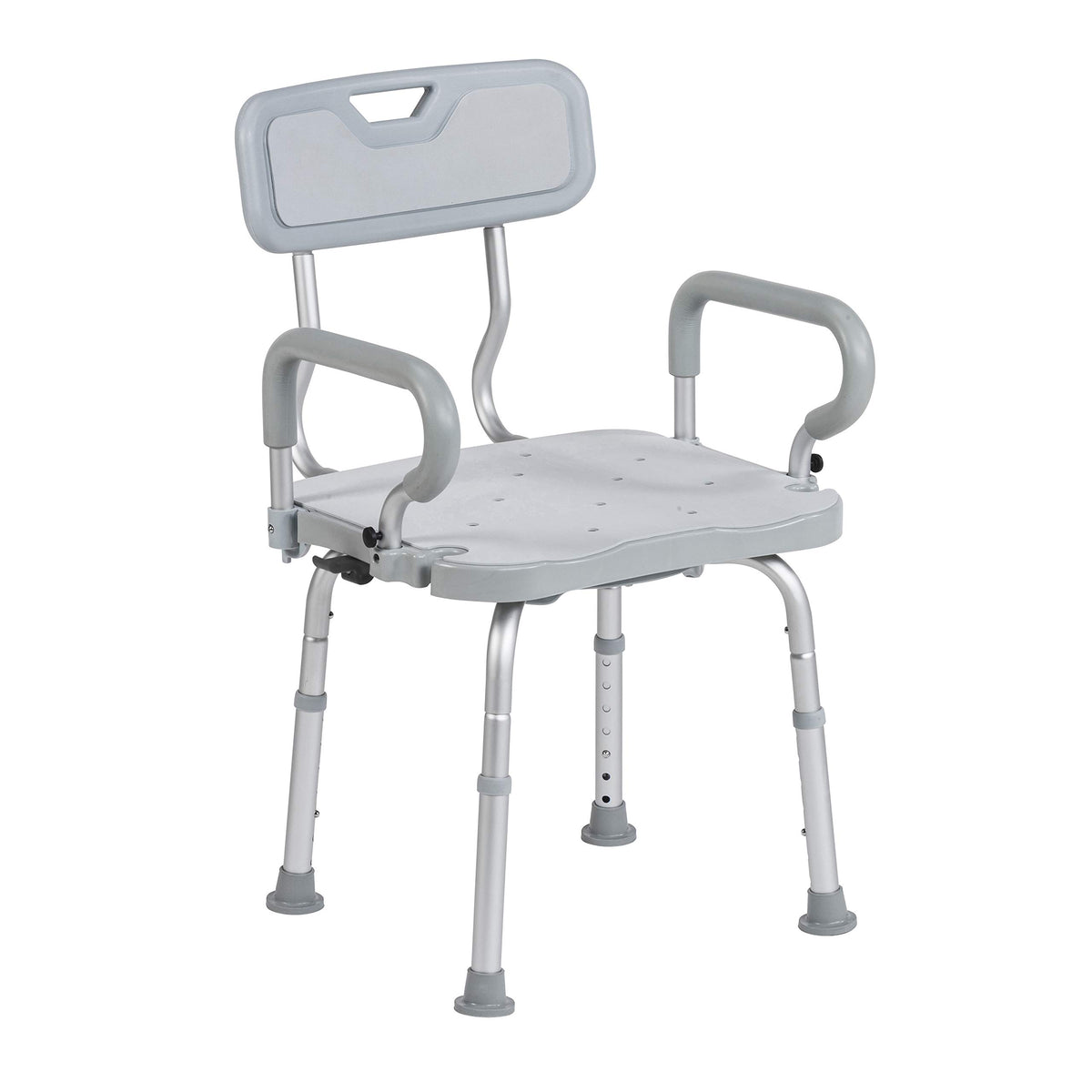 Gray Swivel Shower Chair with Arms and Back Z867467